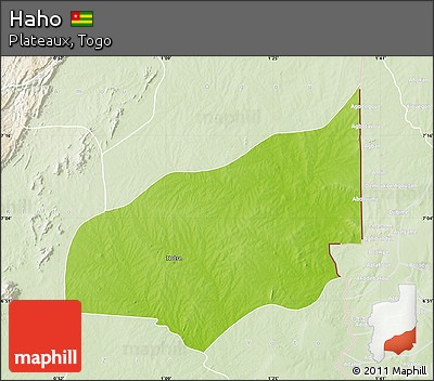 Physical Map of Haho, lighten