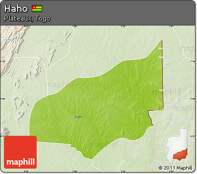 Physical Map of Haho, lighten