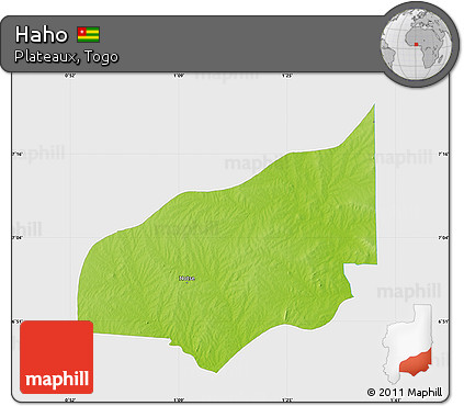 Physical Map of Haho, single color outside