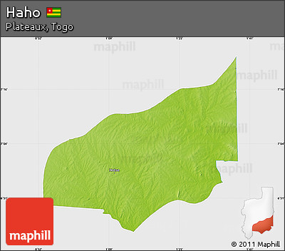 Physical Map of Haho, single color outside