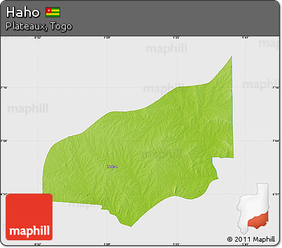 Physical Map of Haho, single color outside