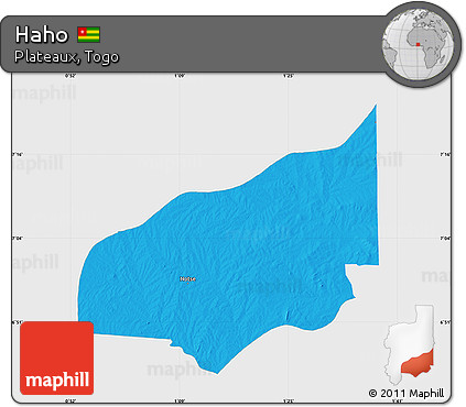 Political Map of Haho, single color outside