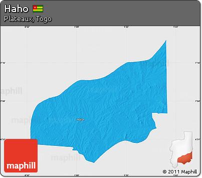 Political Map of Haho, single color outside