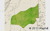 Satellite Map of Haho, shaded relief outside