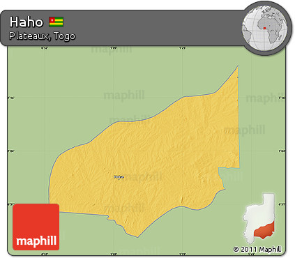Savanna Style Map of Haho, single color outside