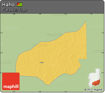 Savanna Style Map of Haho, single color outside
