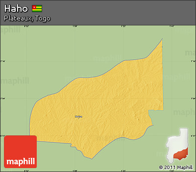Savanna Style Map of Haho, single color outside