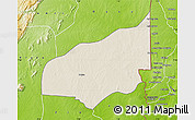 Shaded Relief Map of Haho, physical outside