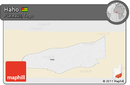 Classic Style Panoramic Map of Haho, single color outside