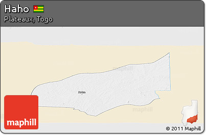 Classic Style Panoramic Map of Haho, single color outside