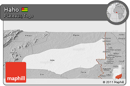 Gray Panoramic Map of Haho