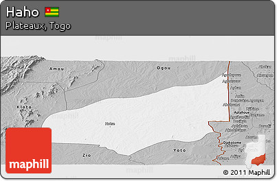 Gray Panoramic Map of Haho