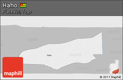 Gray Panoramic Map of Haho, single color outside