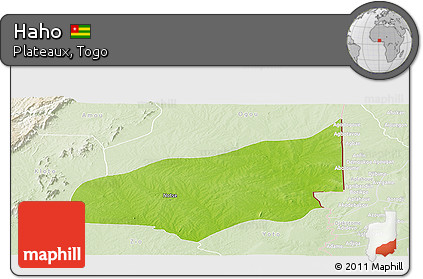 Physical Panoramic Map of Haho, lighten
