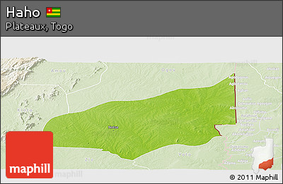 Physical Panoramic Map of Haho, lighten