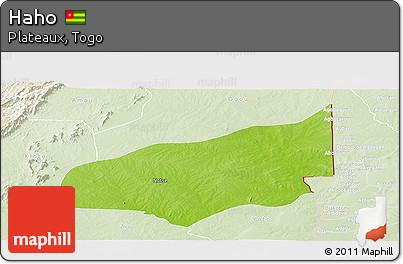 Physical Panoramic Map of Haho, lighten