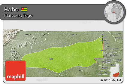 Physical Panoramic Map of Haho, semi-desaturated