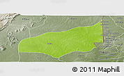 Physical Panoramic Map of Haho, semi-desaturated