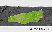 Satellite Panoramic Map of Haho, darken, desaturated