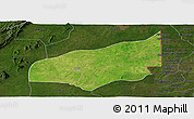 Satellite Panoramic Map of Haho, darken