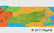 Satellite Panoramic Map of Haho, political outside