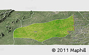 Satellite Panoramic Map of Haho, semi-desaturated