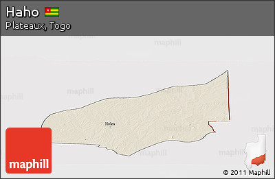Shaded Relief Panoramic Map of Haho, cropped outside