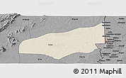 Shaded Relief Panoramic Map of Haho, darken, desaturated