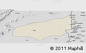 Shaded Relief Panoramic Map of Haho, desaturated