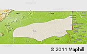 Shaded Relief Panoramic Map of Haho, physical outside