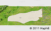 Shaded Relief Panoramic Map of Haho, satellite outside