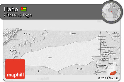 Silver Style Panoramic Map of Haho