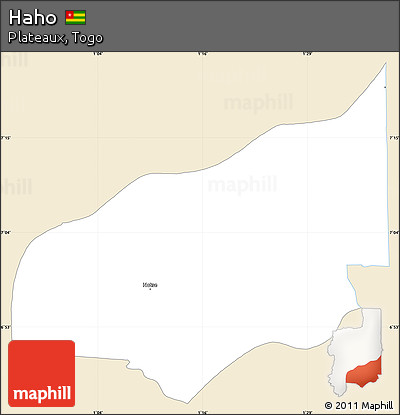 Classic Style Simple Map of Haho, single color outside