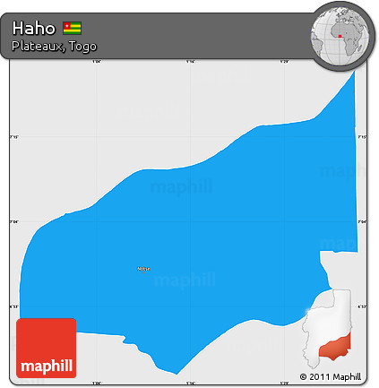 Political Simple Map of Haho, single color outside