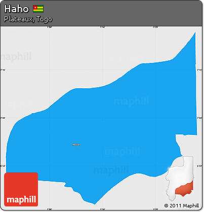 Political Simple Map of Haho, single color outside