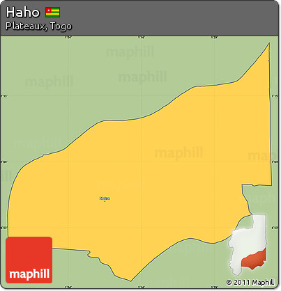 Savanna Style Simple Map of Haho, cropped outside