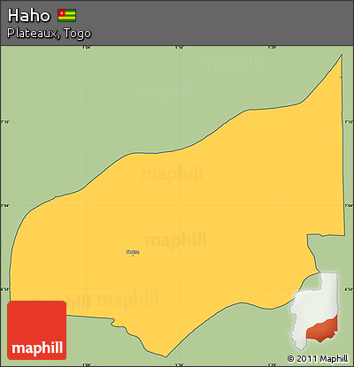 Savanna Style Simple Map of Haho, cropped outside