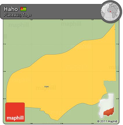 Savanna Style Simple Map of Haho, single color outside
