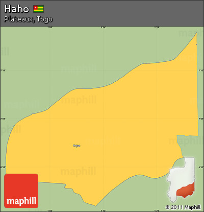 Savanna Style Simple Map of Haho, single color outside
