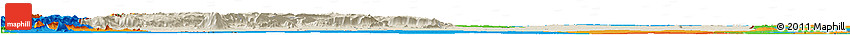 Shaded Relief Horizon Map of Plateaux, political outside