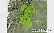 Satellite 3D Map of Kloto, semi-desaturated