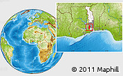 Physical Location Map of Kloto, highlighted country, highlighted parent region