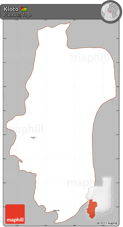 Gray Simple Map of Kloto, cropped outside