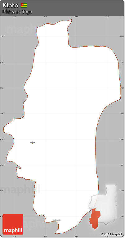 Gray Simple Map of Kloto, cropped outside