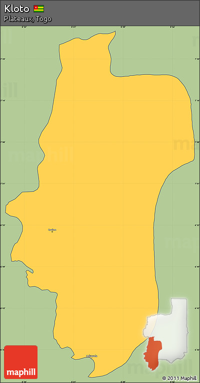 Savanna Style Simple Map of Kloto, cropped outside