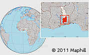 Gray Location Map of Plateaux, highlighted country