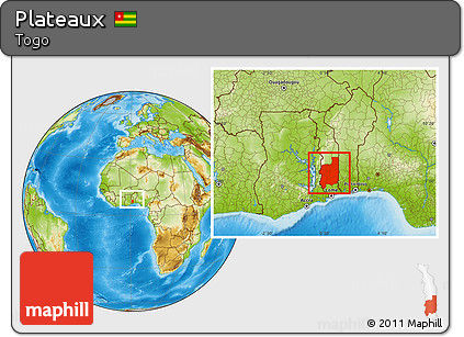 Physical Location Map of Plateaux, within the entire country