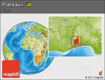 Physical Location Map of Plateaux, within the entire country