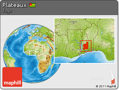 Physical Location Map of Plateaux, within the entire country