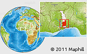 Physical Location Map of Plateaux, highlighted country, within the entire country